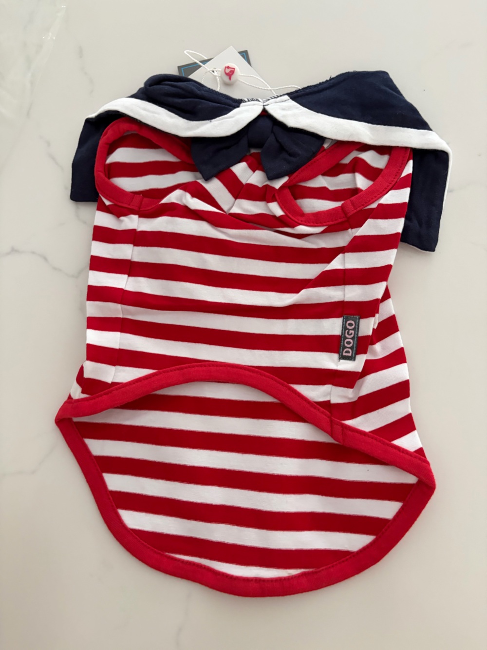 DOGO Pets Size M Red & White striped Sailor Boy/Girl Tank NY tee NWT - Picture 5 of 5